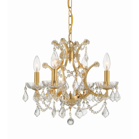 Crystorama Lighting Group Filmore 4 Light 17" Wide Crystal Pendant with Swarovski Spectra Crystal Accents Antique Gold