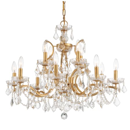 Crystorama Lighting Group Filmore 12 Light 29" Wide Clear Crystal Candle Style Chandelier Antique Gold
