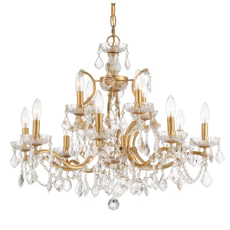 Crystorama Lighting Group Filmore 29" Wide 12 Light Crystal Candle Style Chandelier Antique Gold