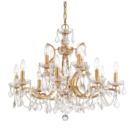 Crystorama Lighting Group Filmore 12 Light 29" Wide Crystal Candle Style Chandelier Antique Gold