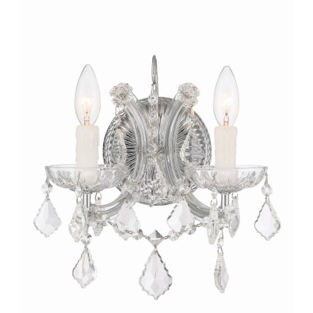 Crystorama Lighting Group Maria Theresa 2 Light 13" Tall Wall Sconce with Hand Cut Crystal Accents Polished Chrome