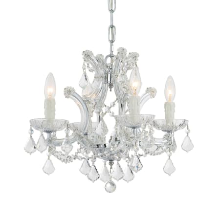 Crystorama Lighting Group Maria Theresa 4 Light 17" Wide Crystal Pendant with Hand Cut Crystal Accents Polished Chrome