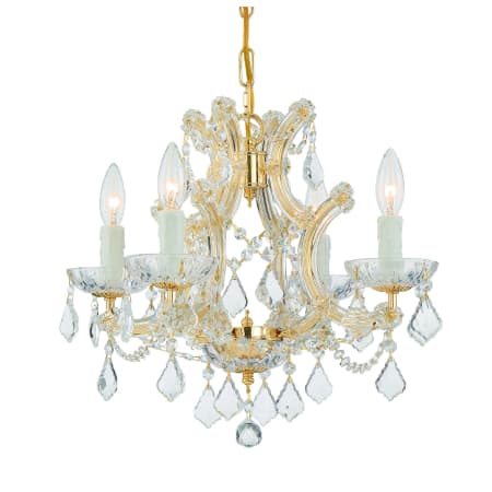Crystorama Lighting Group Maria Theresa 4 Light 17" Wide Crystal Pendant with Italian Crystal Accents Gold