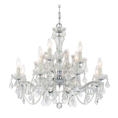 Crystorama Lighting Group Maria Theresa 12 Light 29" Wide Crystal Chandelier with Hand Cut Crystal Accents Polished Chrome