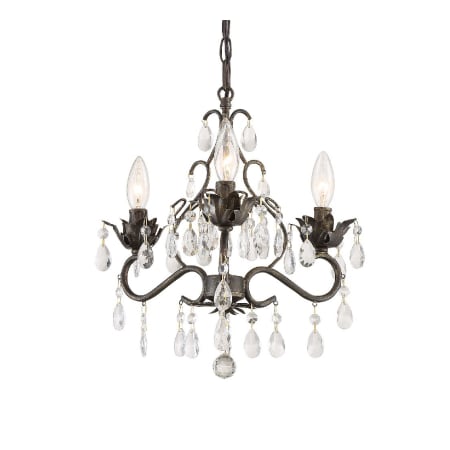 Crystorama Lighting Group Paris Market 3 Light 13" Wide Crystal Pendant with Hand Cut Crystal Accents English Bronze
