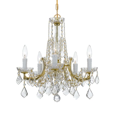 Crystorama Lighting Group Maria Theresa 5 Light 20" Wide Crystal Chandelier with Hand Cut Crystal Accents Gold