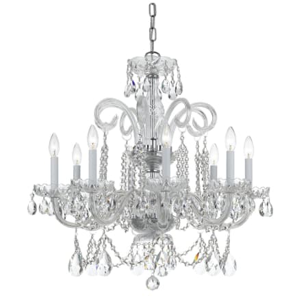 Crystorama Lighting Group Traditional Crystal 8 Light 27" Wide Crystal Chandelier with Hand Cut Crystal Accents Polished Chrome
