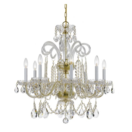 Crystorama Lighting Group Traditional Crystal 8 Light 27" Wide Crystal Chandelier with Swarovski Strass Crystal Accents Polished Brass