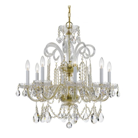 Crystorama Lighting Group Traditional Crystal 8 Light 27" Wide Crystal Chandelier with Swarovski Spectra Crystal Accents Polished Brass