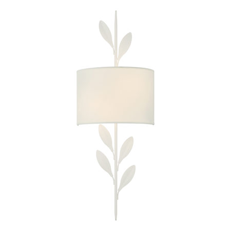 Crystorama Lighting Group Broche 2 Light 24" Tall Wall Sconce with Silk Shade Matte White