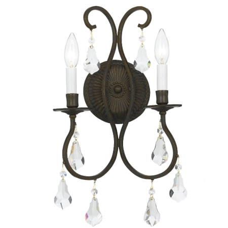 Crystorama Lighting Group Ashton 2 Light 18" Tall Wall Sconce with Hand Cut Crystal Accents English Bronze