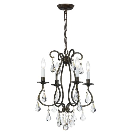 Crystorama Lighting Group Ashton 4 Light 16" Wide Crystal Pendant with Swarovski Strass Crystal Accents English Bronze