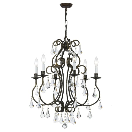 Crystorama Lighting Group Ashton 6 Light 22" Wide Crystal Chandelier with Swarovski Strass Crystal Accents English Bronze