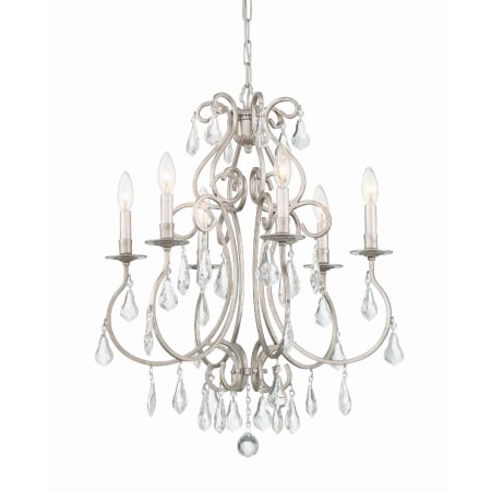 Crystorama Lighting Group Ashton 6 Light 22" Wide Crystal Chandelier with Hand Cut Crystal Accents Olde Silver