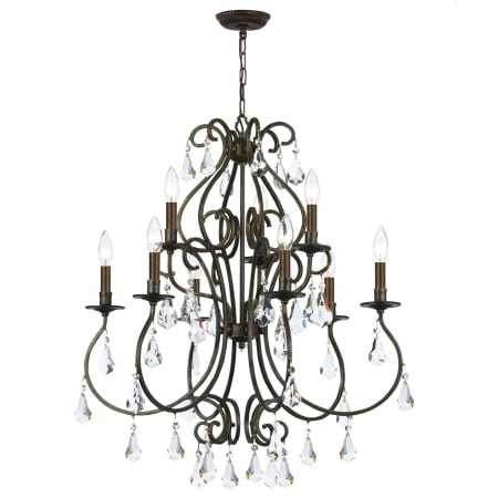 Crystorama Lighting Group Ashton 9 Light 26" Wide Crystal Chandelier with Swarovski Strass Crystal Accents English Bronze