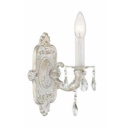 Crystorama Lighting Group Paris Market 10" Tall Wall Sconce with Swarovski Strass Crystal Accents Antique White