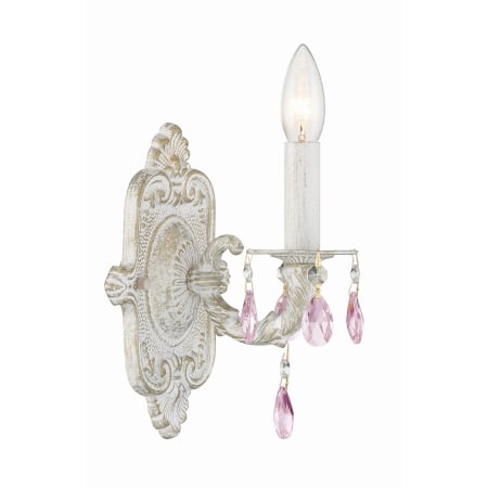 Crystorama Lighting Group Paris Market 10" Tall Wall Sconce with Hand Cut Crystal Accents Antique White