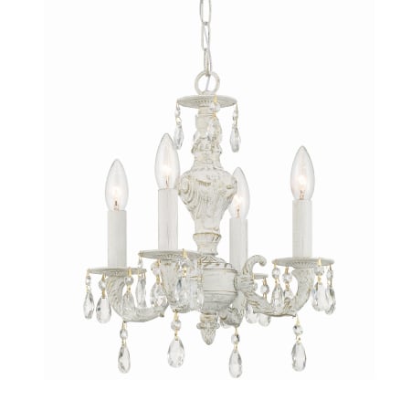 Crystorama Lighting Group Paris Market 4 Light 14" Wide Crystal Pendant with Hand Cut Crystal Accents Antique White