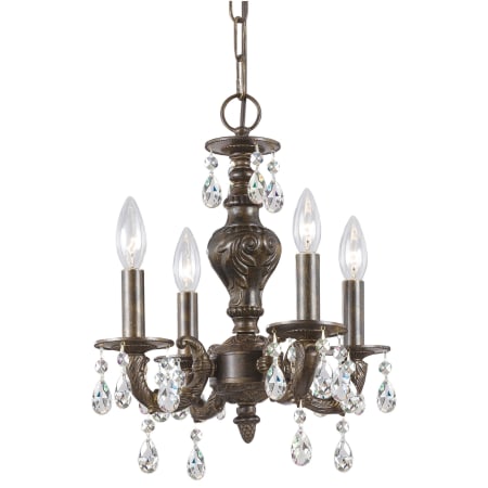 Crystorama Lighting Group Paris Market 4 Light 14" Wide Crystal Pendant with Hand Cut Crystal Accents Venetian Bronze