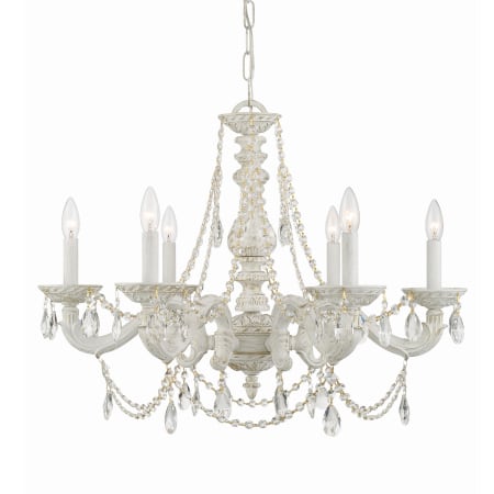 Crystorama Lighting Group Paris Market 6 Light 28" Wide Crystal Chandelier with Italian Crystal Accents Antique White