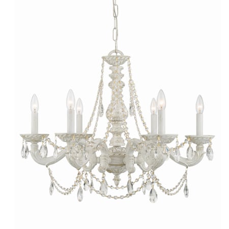 Crystorama Lighting Group Paris Market 6 Light 28" Wide Crystal Chandelier with Hand Cut Crystal Accents Antique White