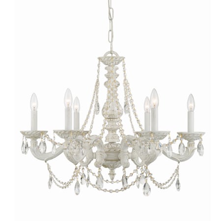Crystorama Lighting Group Paris Market 6 Light 28" Wide Crystal Chandelier with Swarovski Strass Crystal Accents Antique White