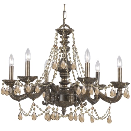 Crystorama Lighting Group Paris Market 6 Light 28" Wide Crystal Chandelier with Golden Teak Swarovski Crystal Accents Venetian Bronze