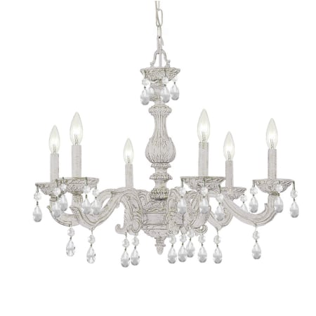 Crystorama Lighting Group Paris Market 6 Light 28" Wide Crystal Chandelier with Hand Cut Crystal Accents Antique White