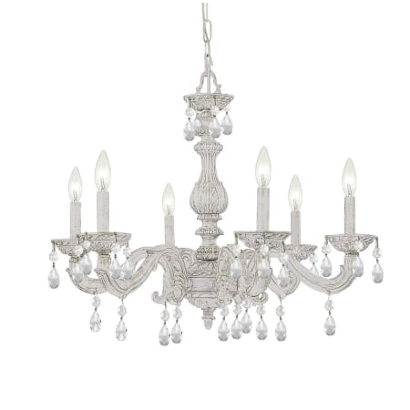 Crystorama Lighting Group Paris Market 6 Light 28" Wide Crystal Chandelier with Swarovski Strass Crystal Accents Antique White