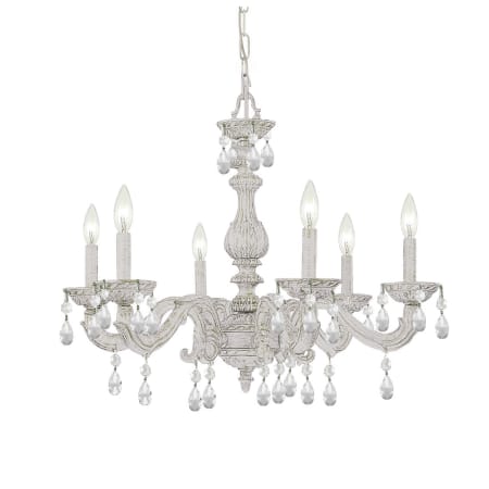 Crystorama Lighting Group Paris Market 6 Light 28" Wide Crystal Chandelier with Swarovski Spectra Crystal Accents Antique White