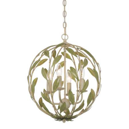 Crystorama Lighting Group Broche 4 Light 16" Wide Globe Chandelier Champagne Green Tea