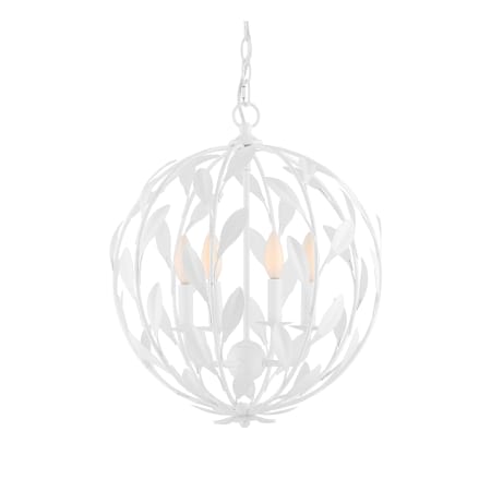 Crystorama Lighting Group Broche 4 Light 16" Wide Taper Candle Pendant Matte White