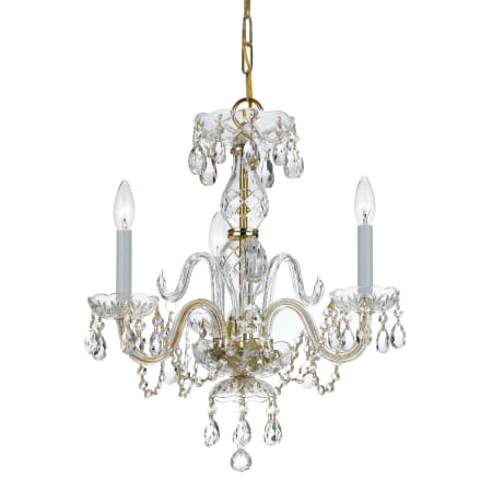 Crystorama Lighting Group Traditional Crystal 3 Light 16" Wide Crystal Pendant with Italian Crystal Accents Polished Brass