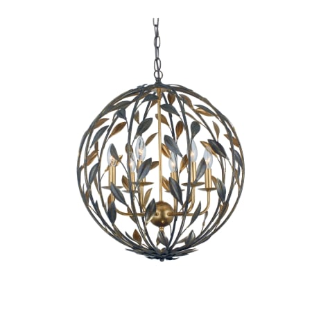 Crystorama Lighting Group Broche 6 Light 21" Wide Taper Candle Globe Chandelier English Bronze / Antique Gold