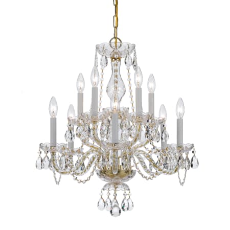 Crystorama Lighting Group Traditional Crystal 10 Light 23" Wide Crystal Chandelier with Swarovski Spectra Crystal Accents Polished Brass