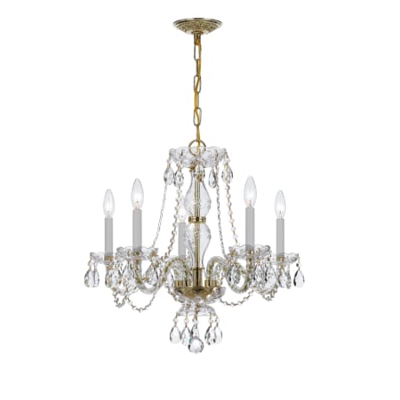 Crystorama Lighting Group Traditional Crystal 5 Light 21" Wide Crystal Chandelier with Swarovski Strass Crystal Accents Polished Brass