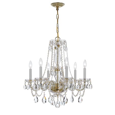 Crystorama Lighting Group Traditional Crystal 6 Light 23" Wide Crystal Chandelier with Hand Cut Crystal Accents Polished Brass