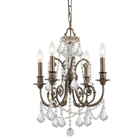Crystorama Lighting Group Regis 4 Light 18" Wide Crystal Pendant with Swarovski Strass Crystal Accents English Bronze
