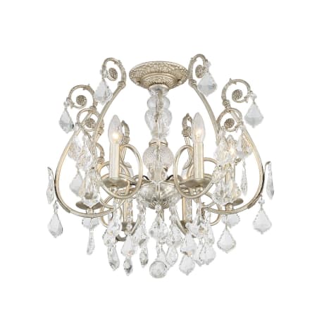 Crystorama Lighting Group Regis 6 Light 20" Wide Semi-Flush Ceiling Fixture with Hand Cut Crystal Accents Olde Silver