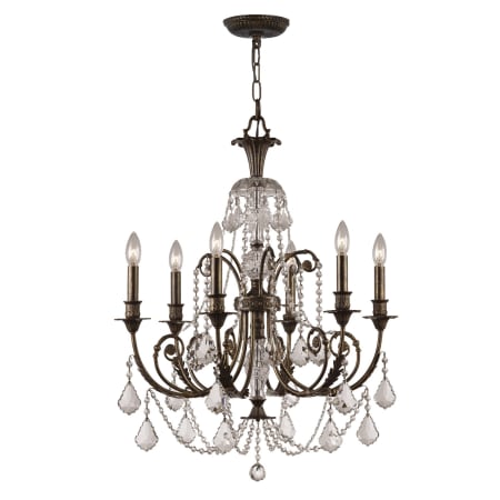 Crystorama Lighting Group Regis 6 Light 26" Wide Crystal Chandelier with Hand Cut Crystal Accents English Bronze