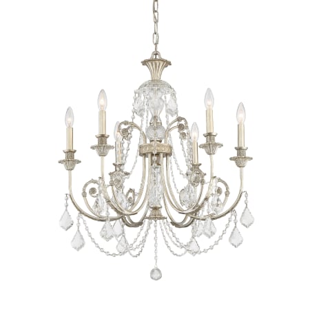 Crystorama Lighting Group Regis 6 Light 26" Wide Crystal Chandelier with Italian Crystal Accents Olde Silver