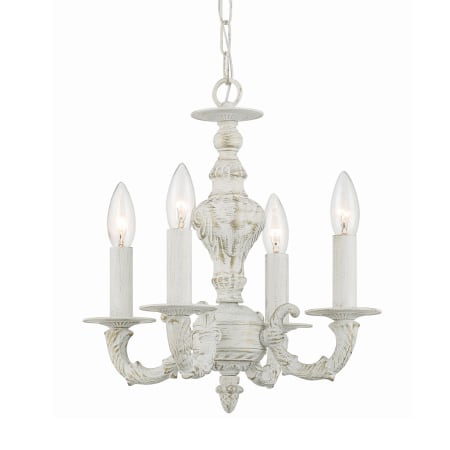 Crystorama Lighting Group Paris Market 4 Light 14" Wide Taper Candle Pendant Antique White