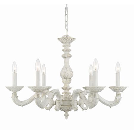 Crystorama Lighting Group Paris Market 6 Light 28" Wide Taper Candle Chandelier Antique White