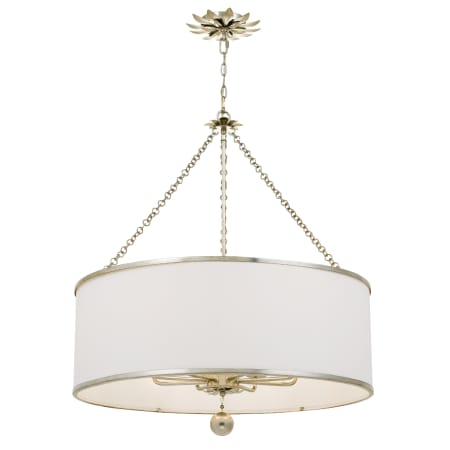 Crystorama Lighting Group Broche 8 Light 29" Wide Drum Chandelier with Silk Shade Antique Silver