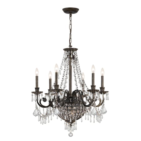 Crystorama Lighting Group Vanderbilt 6 Light 27" Wide Crystal Chandelier with Hand Cut Crystal Accents English Bronze