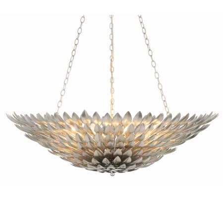 Crystorama Lighting Group Broche 8 Light 30" Wide Chandelier with Metal Shade Antique Silver