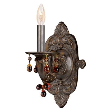 Crystorama Lighting Group Paris Market 10" Tall Wall Sconce with Glass Accents Venetian Bronze