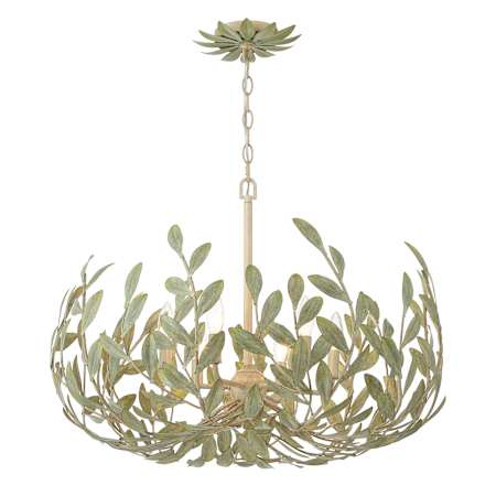 Crystorama Lighting Group Broche 6 Light 27" Wide Taper Candle Style Chandelier Champagne Green Tea