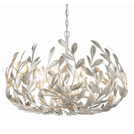 Crystorama Lighting Group Broche 6 Light 27" Wide Taper Candle Style Chandelier Antique Silver