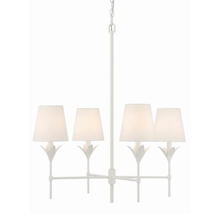 Crystorama Lighting Group Broche 4 Light 28" Wide Chandelier with Silk Shades Matte White